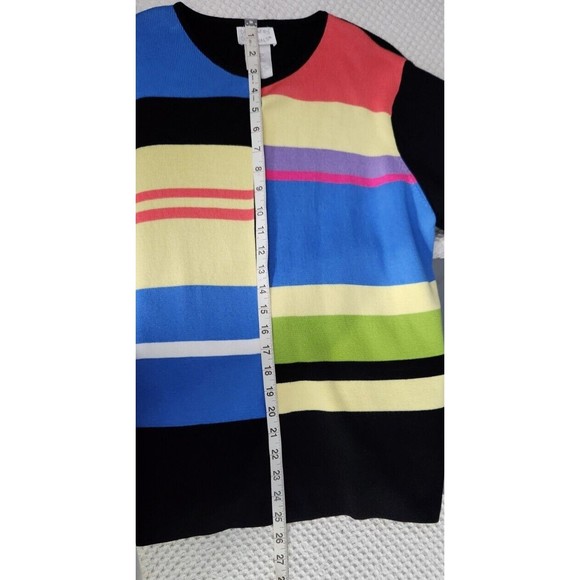 Designers Originals Women’s XL Black Blue Purple Open Front Cardigan Color block - Picture 5 of 9